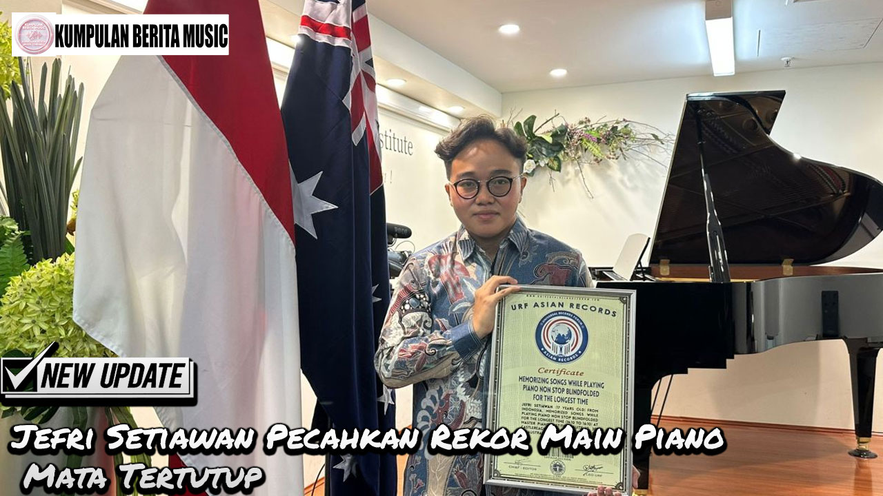 Jefri Setiawan Pecahkan Rekor Main Piano Mata Tertutup